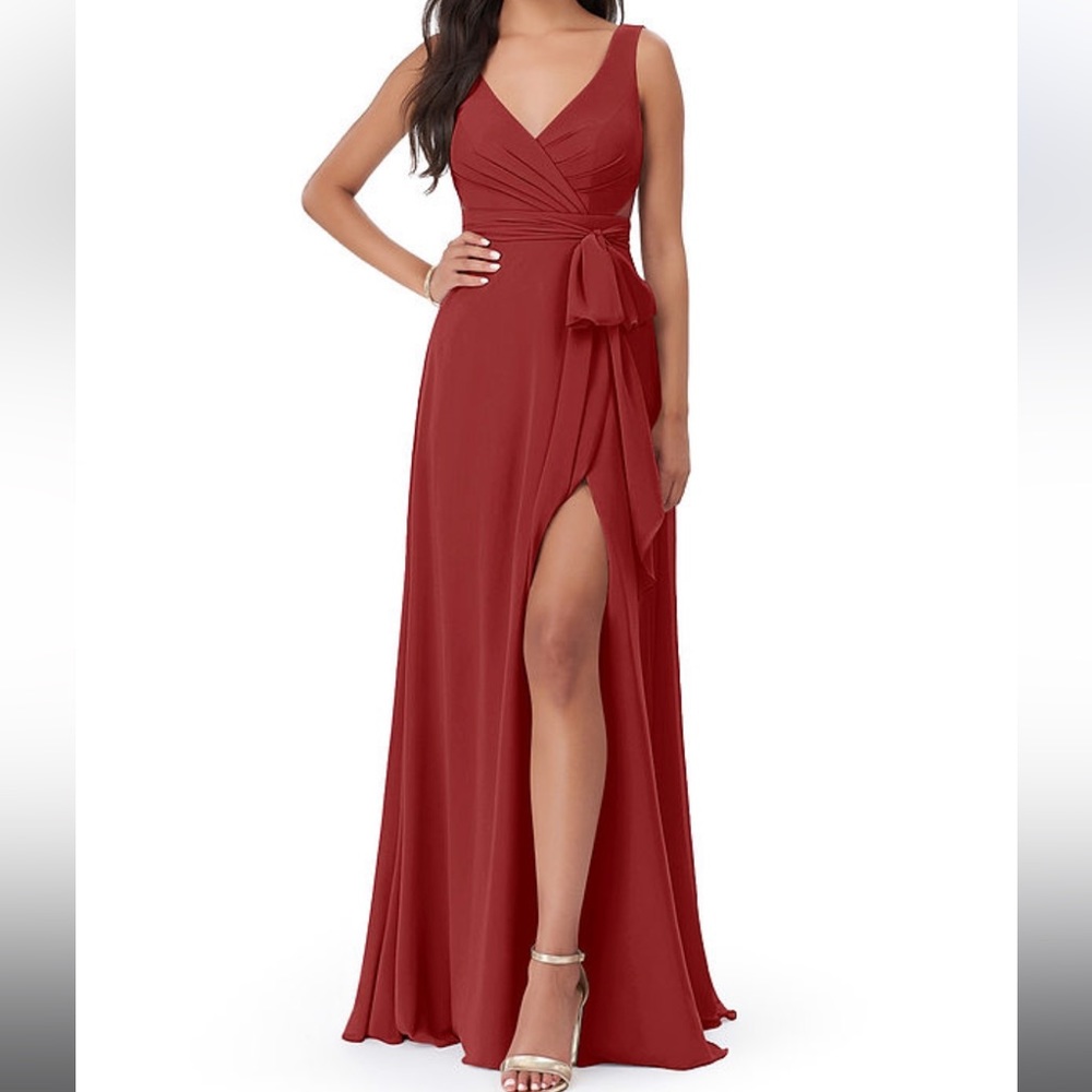 Azazie Red Bridesmaids dress A6 worn once